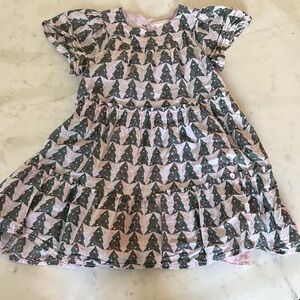 Crewcuts Pink and Green Tree Pattern Dress